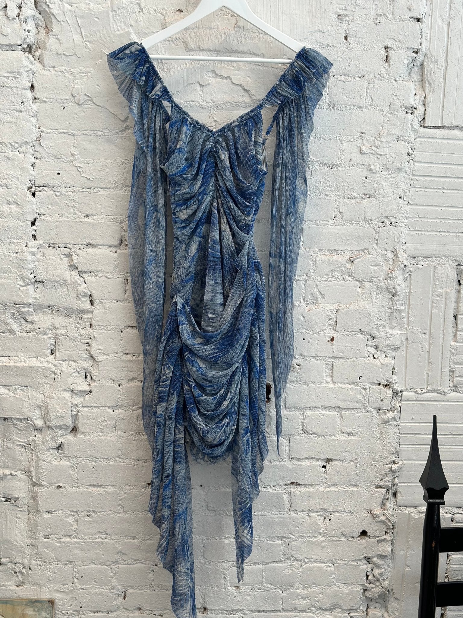 Mia Vesper Angel Wing Dress in Blue Frond